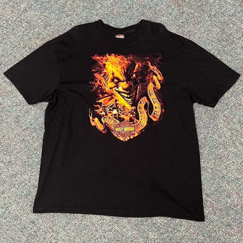 Harley Davidson Flaming Clown Shenandoah Graphic tee
